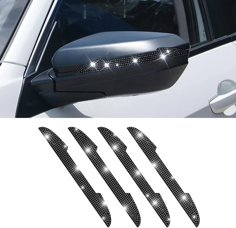 4 PCS Bling Rhinestone Car Door Handle Scratch Protector, Universal for All Cars