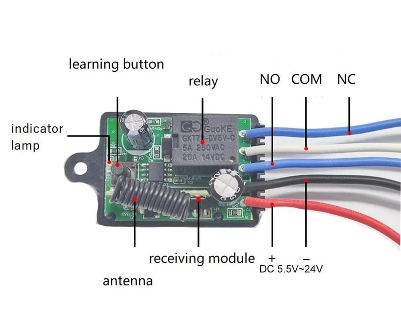 Mini Wireless Remote Control Switch DC 6V 12V 24V 36V 60V 1 Channel RF Relay Lat gallery
