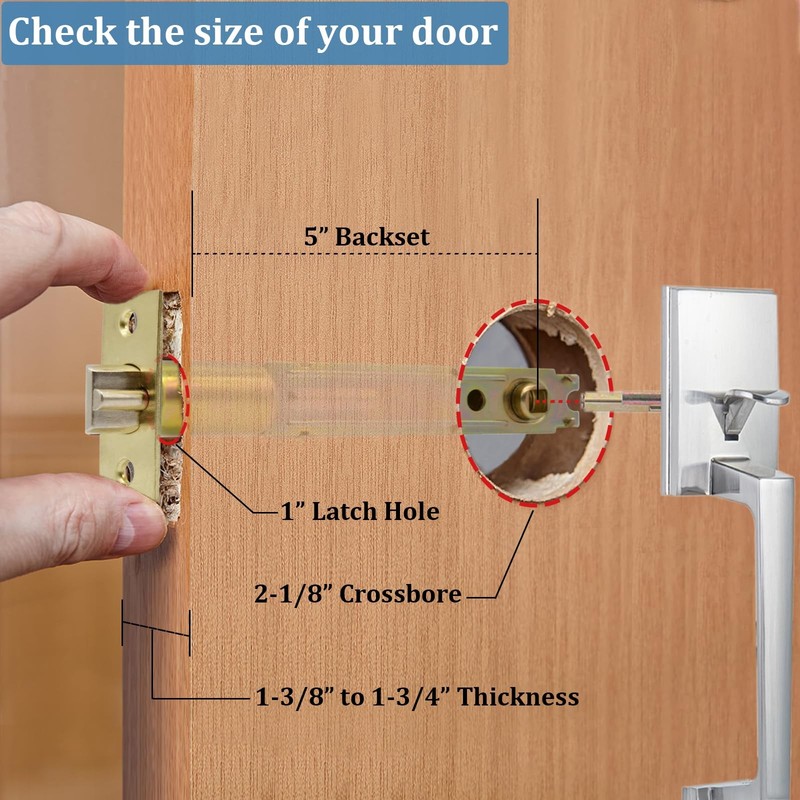 5-Inch Deadlatch Door Lock Replacement Latch with Square Interface Fits 5 Inch B gallery