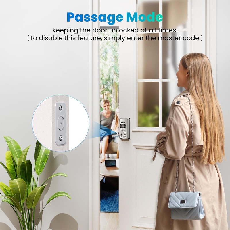 Keyless Entry Door Lock Deadbolt with Keypad, Digital Smart Locks with Code, ... gallery