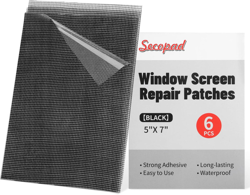 5″ X 7″ Black/Grey Screen Repair Kit, 6 PCS Window Screen Patch Repair Tape for