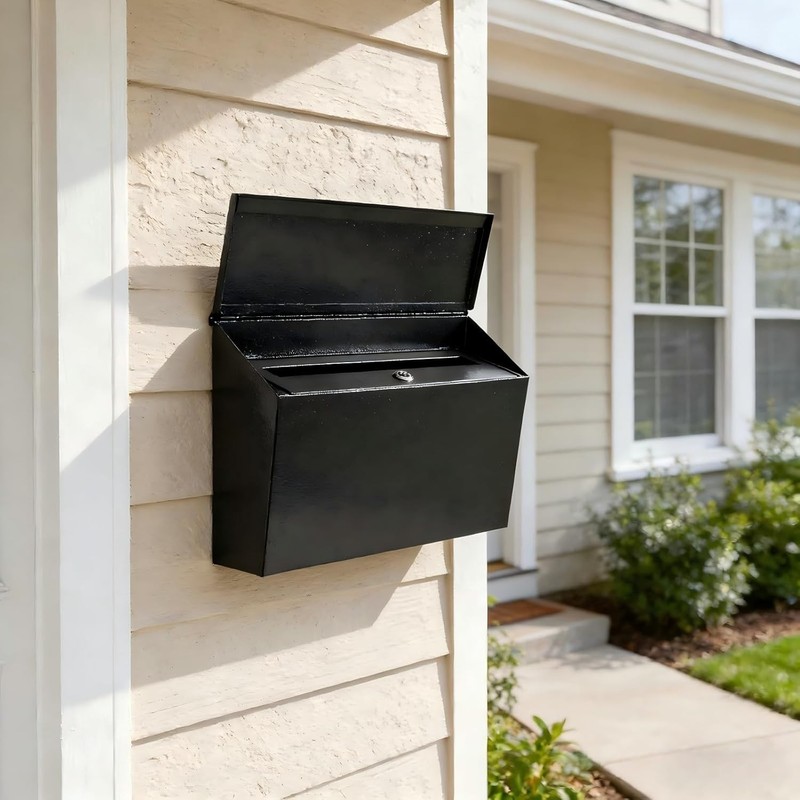 Rust-Proof Wall Mounted Mailbox - Large Capacity with Secure Lock 15.7x9.9in gallery