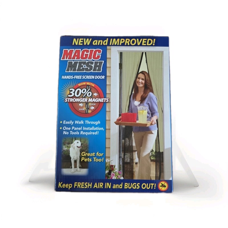 *MAGIC MESH* Single Magnetic Mesh Bug Screen Door-39″ x 83″ As Seen On Tv