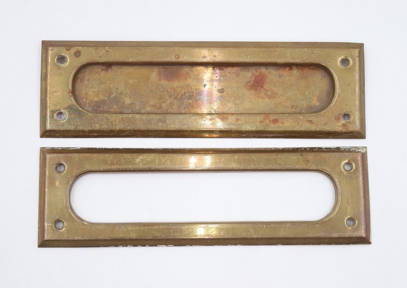 Reclaimed 10 in. Rectangular Brass Mail Slot Set