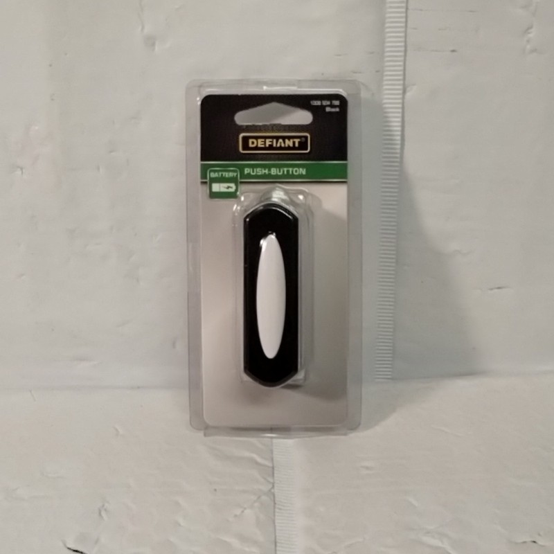 Defiant Wireless Battery Operated Doorbell Push Button, Black