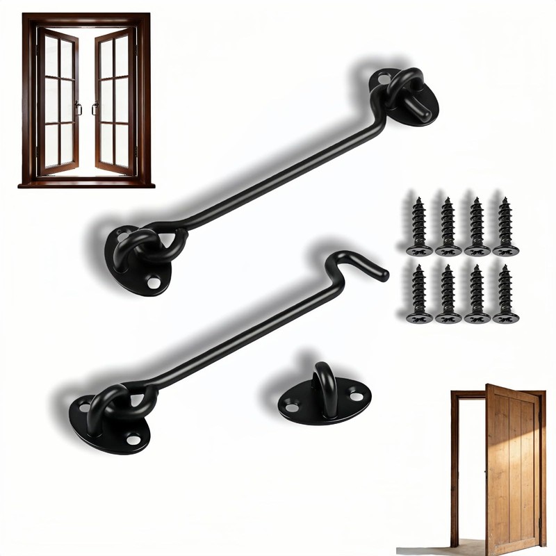 Heavy Duty 6 Inch Hook and Eye Lock, 2 Pack â€“ Stainless Steel Sliding Barn …