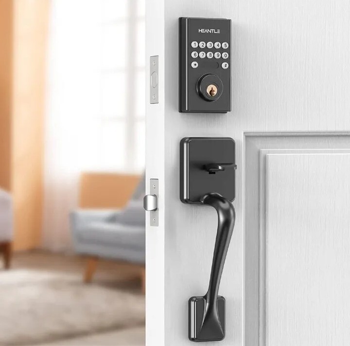 HEANTLE Keypad Deadbolt Keyless Entry Door Lock with Handle (READ)
