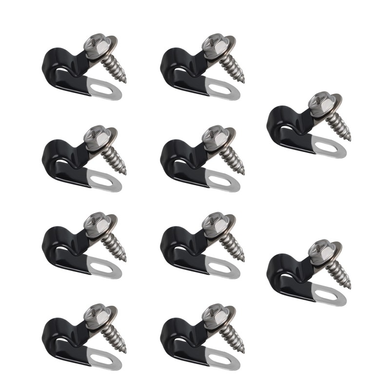 10 Pcs Brake Line Retainer Rubber Coated Insulated Cable Clamps for 3/16″ Line