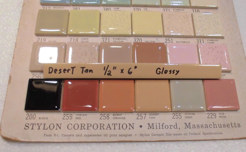 1 pc. Desert Tan - Light Brown: Ceramic Tile; Pencil - Liner - Sizzle; 1/2" X 6" gallery