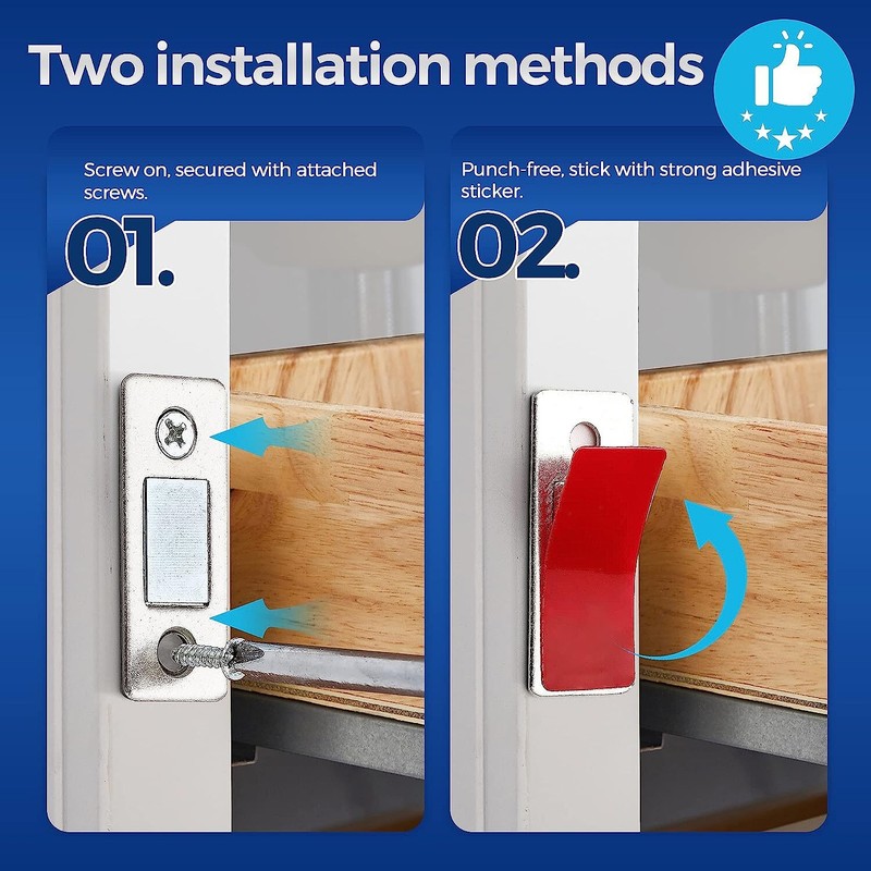 10 Sets Ultra-thin Invisible Punch-Free Magnetic Door Cabinet Closer Stoppers US gallery