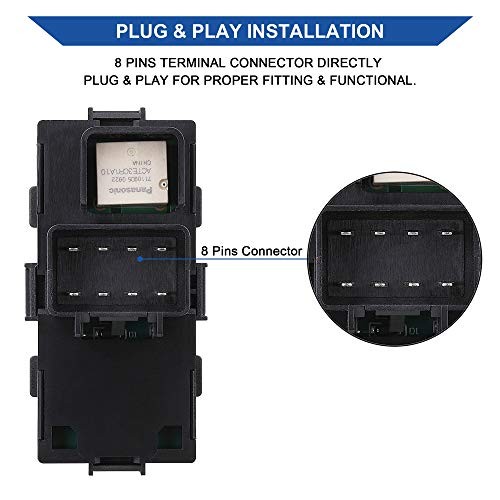 2pcs Passenger Power Window Switch Control Button, Compatible with 2008-2011 gallery
