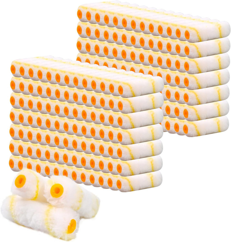 600 Pcs Mini Paint Roller Covers - 4" Microfiber for Home DIY Projects