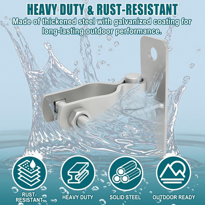 Durable Heavy-Duty Gate Setup: Galvanized Wall Mount Hinges with Gloves Included gallery