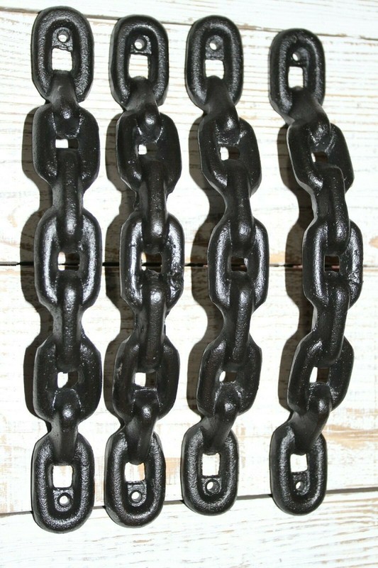 Chain Design Large Door Pull Handle, 11 3/4 inch, Solid cast iron, HW-104 gallery