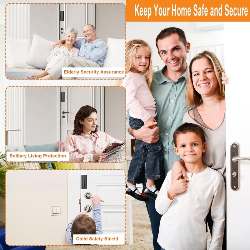 Home Security Door Reinforcement Lock, Upgraded Front Door Locks for Kids Safety gallery