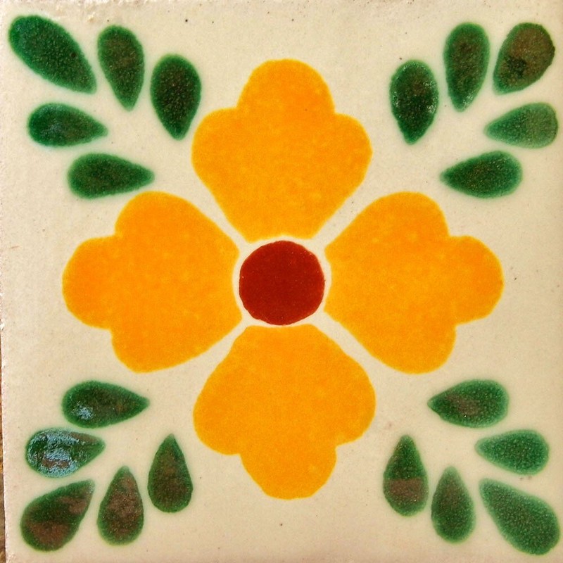 MEXICAN TILE SAMPLE WALL FLOOR TALAVERA MEXICO CERAMIC STAIRS BACKSPLASH C#038