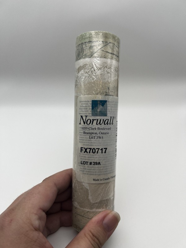 Norwall Prepasted Wallpaper Border Leaf Neutral Sage Green Sealed Roll FX70717