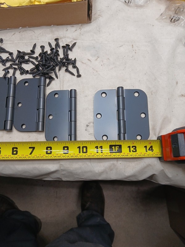 18pk Rounded Interior Door Hinges Matte Black 3.5" x 3.5" - OB gallery