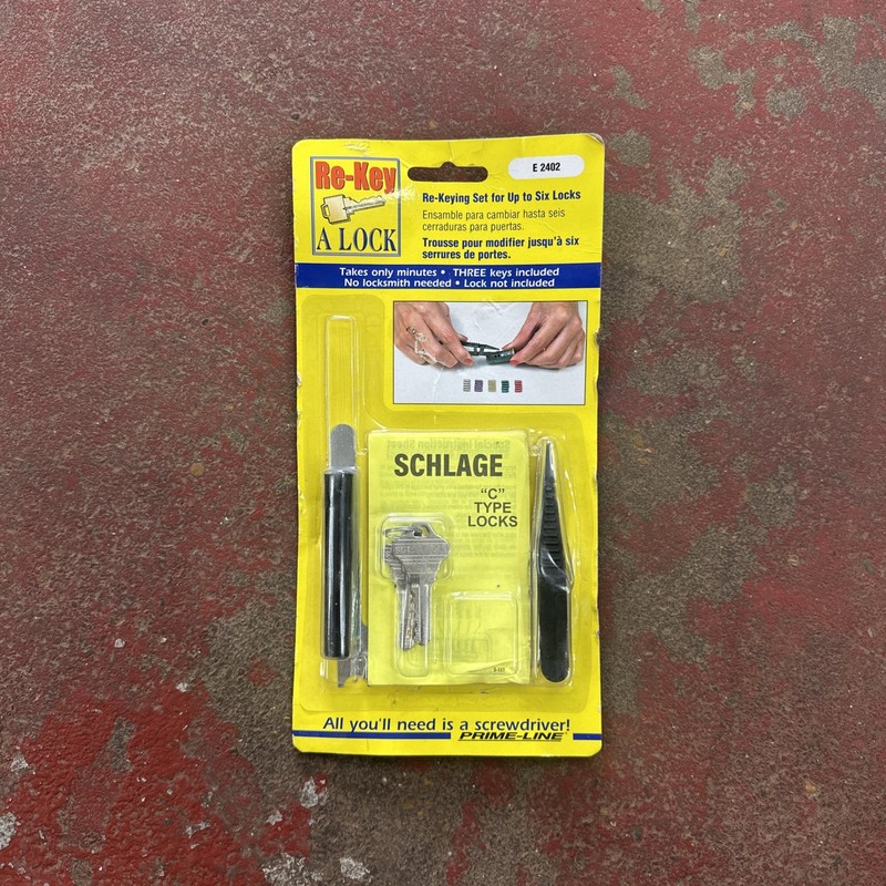 Prime-Line Re-Key Lock Kit, Schlage Type C, 5-Pin Tumbler Sets, Pre-cut Keys NEW
