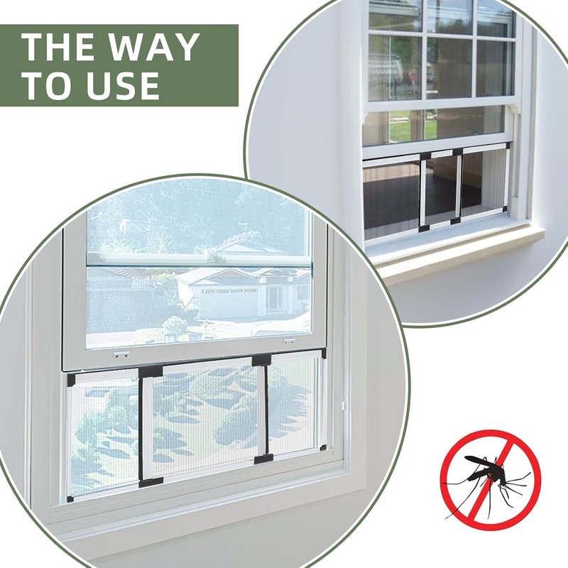Expandable Aluminum Frame Window Screen, 10''h x 14-24''w for Easy Installation gallery