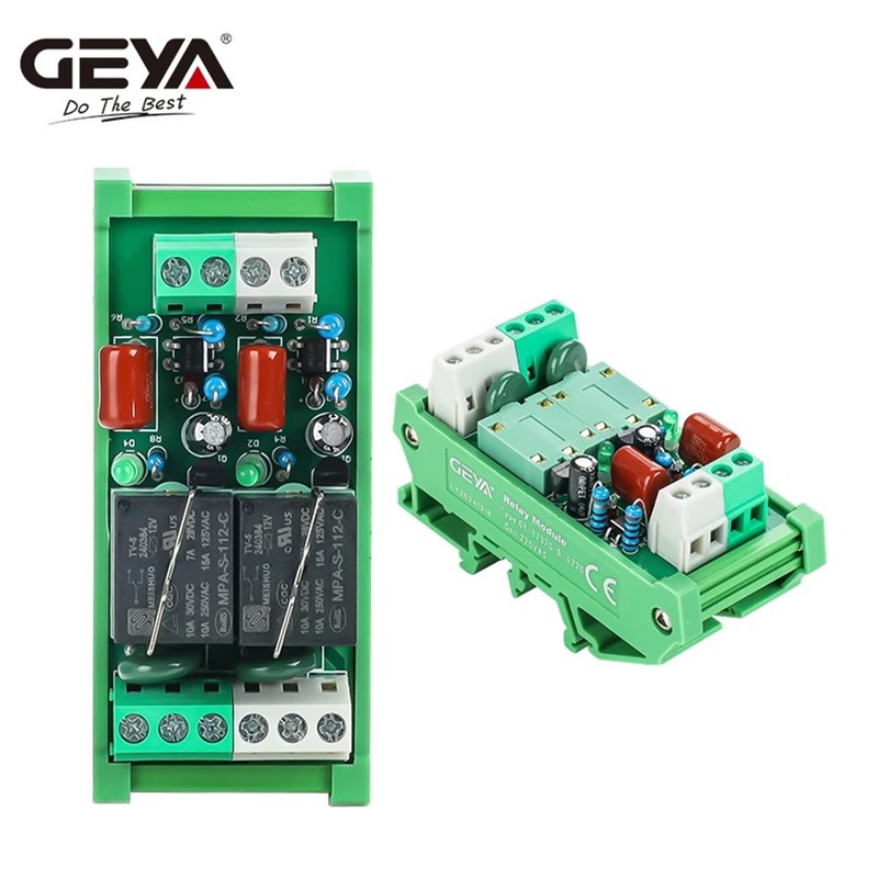 GEYA 2-Channel Insertable AC/DC Relay Module 12/24V 230V AC, GSM PLC Control