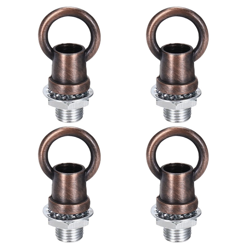 4 Set 8kg M10 1x1.1" Thread Lifting Eye Nut Holder Hook Ring Red Copper