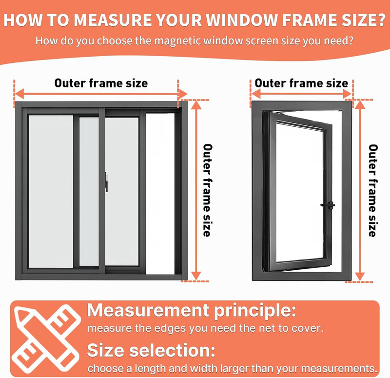 Magnetic Window Screen Adjustable DIY Window Net Max 47” X 51” Fiberglass Screen gallery