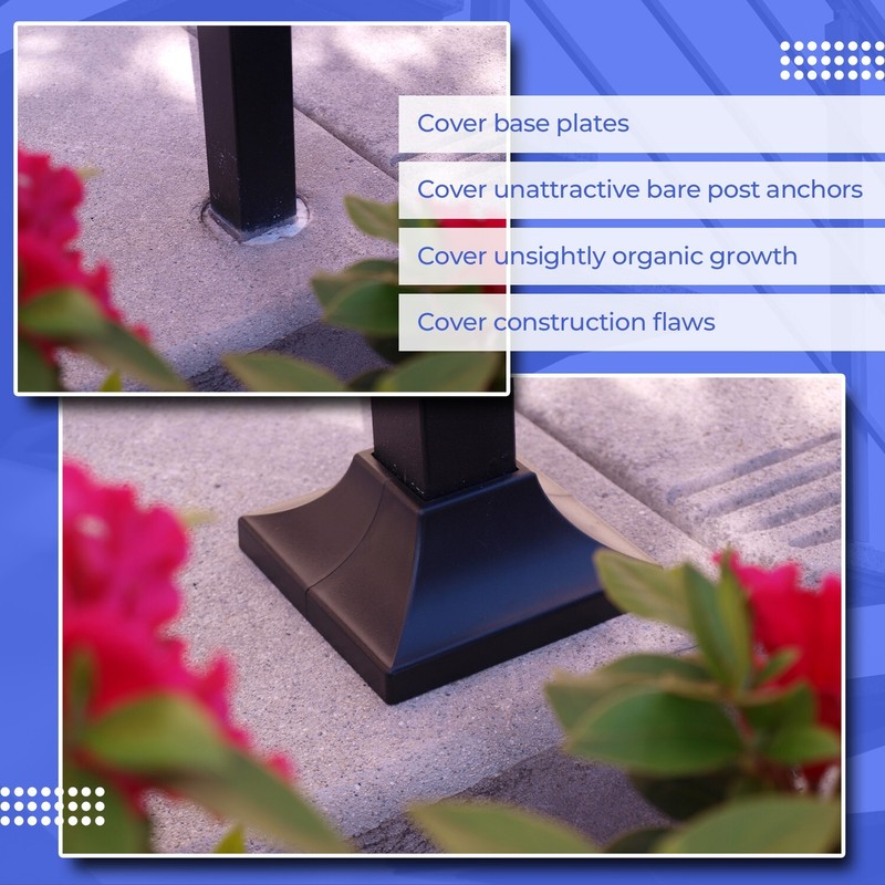 1pc Simshoe Deck Post Base Cover – Snap-Together Post 1.5"x1.5" Base 4.5"x4.5 gallery