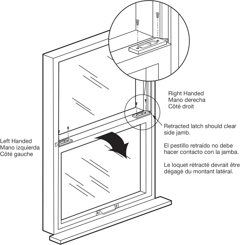 Easy Install White Plastic Spring-Loaded Tilt Latches for Vinyl Windows - 2 Pair gallery