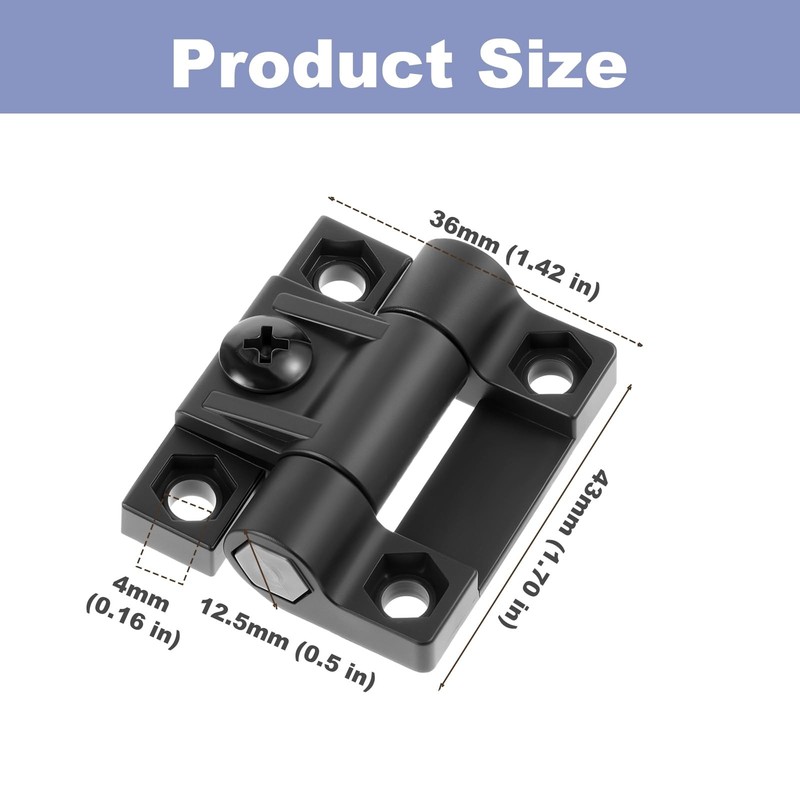10 PCS 43x36mm Adjustable Torque Position Control Hinge Black Door Hinges gallery