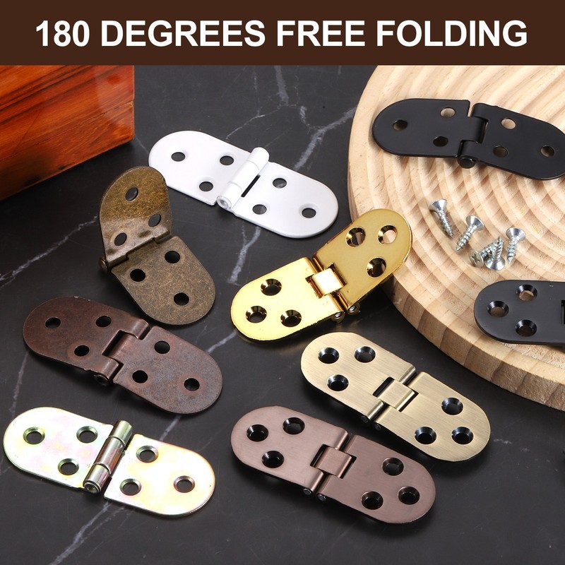 6pcs Hidden Folding Table Hinges, 80x31mm Black Flat Iron gallery