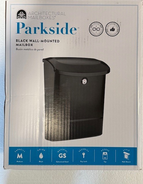 Architectural Mailboxes Parkside Wall-Mounted Mailbox Black Ships FREE in the US