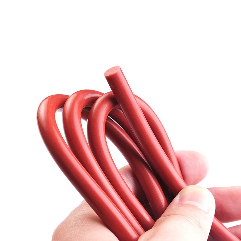 Red Solid Silicone Rubber Sealing Strip Round O Ring Cord Seal Gasket Dia 1-20mm gallery