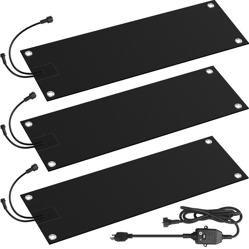 Non Slip Rubber 3 Heat Tracks 10×30 Inch Snow and Ice Melting Mats For Doorways