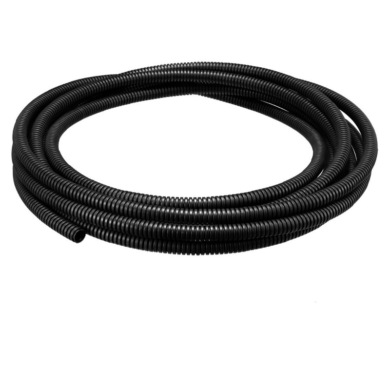 5 M 6.5 x 10 mm PP Flexible Corrugated Conduit Tube for Garden,Office Black