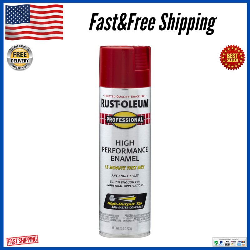 Rust-Oleum Professional High Performance Enamel Spray Paint Gloss Safety Red USA