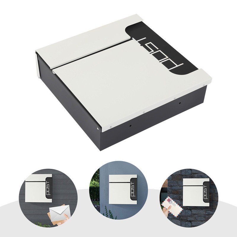 Rectangular Post Box Large Letter Mail Box Steel Lockable Wall Mount Mailbox New gallery