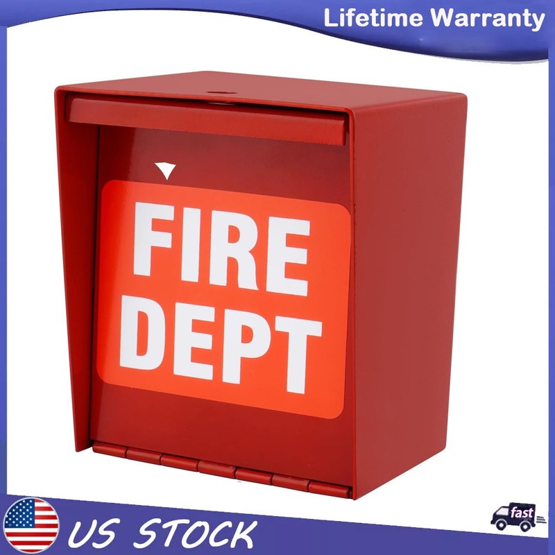NEW Fire Department Box With Lock Hole Red Heavy Duty Steel ‎Wall Mount