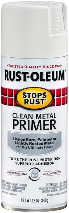 Rust-Oleum 7780830 Stops Rust Clean Metal Primer Spray, 12 oz, Flat White gallery