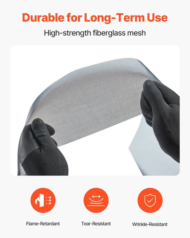 High Performance Fiberglass Screen 100ftx96in 18x16 Weave All Season Use gallery