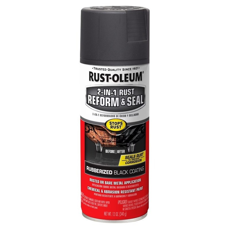 Black, Stops Rust 2 In 1 Rust Reform and Seal Spray-344713, 12 Oz