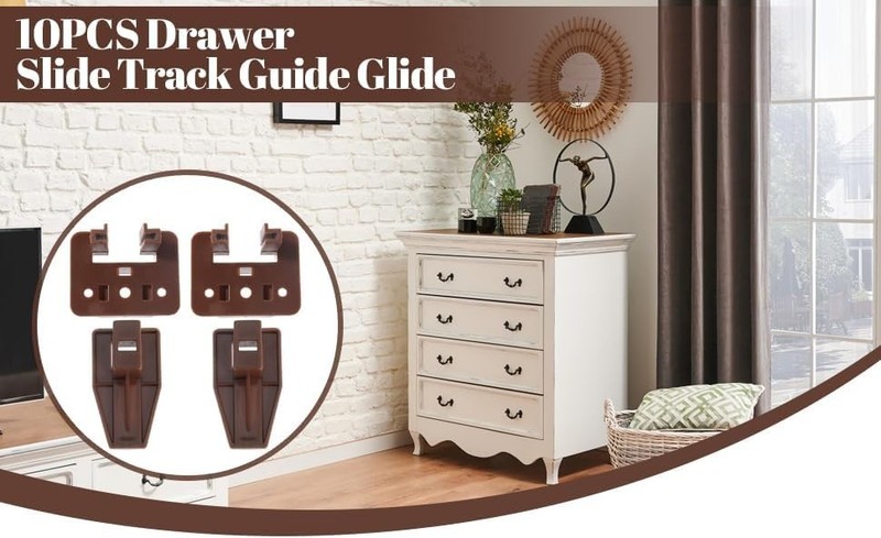 10pc Center Mount Drawer Slide Track Guide Kit for Dresser Nightstand Furniture gallery