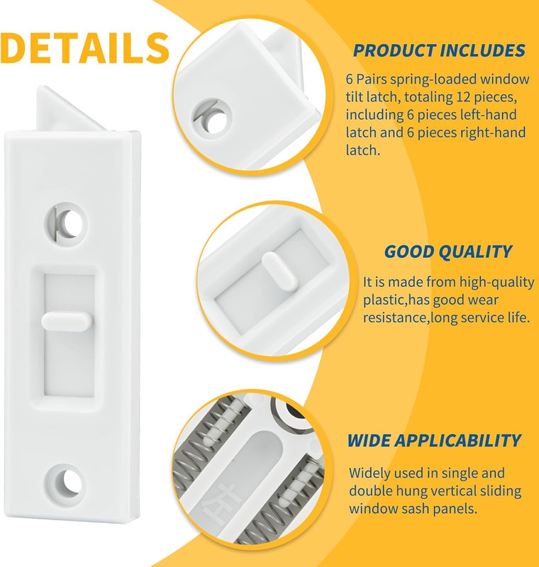 12 Pcs Window Latch Locks Spring Loaded Window Tilt Latch Replacement Part by ,V gallery