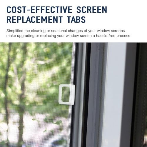 Universal Window Screen Pull Tabs - 30 Pack Replacement Lift Tabs, Frosted Clear gallery