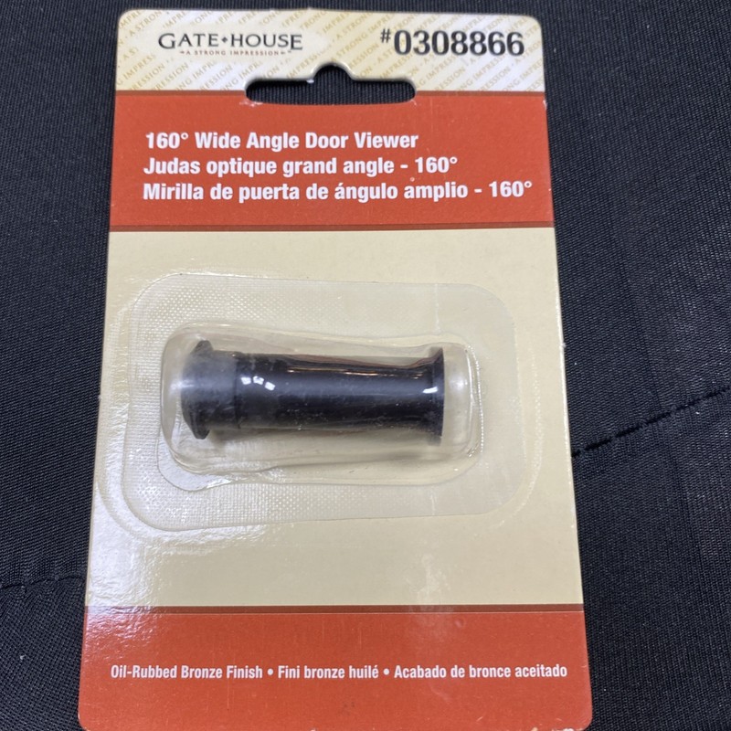 Gate House 0.6-in 160-Degree View Black Door Guest Viewer Hole /6