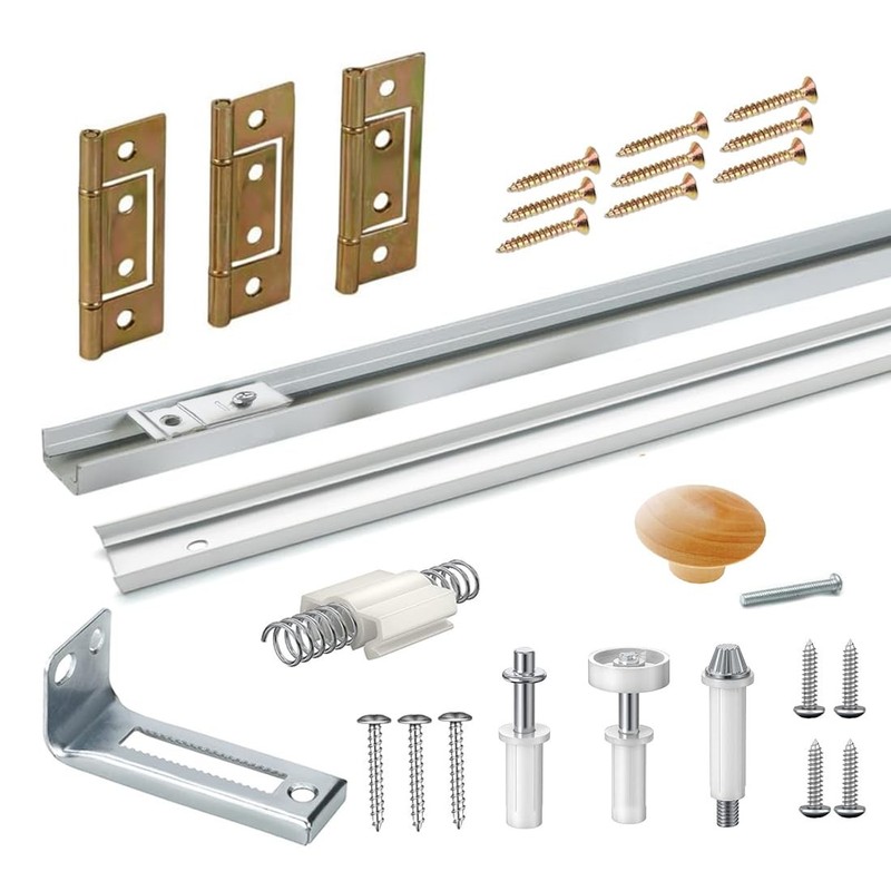 36 Inch BiFold Door Hardware Kit With Steel Track Pivot Spring Replacement