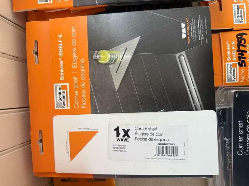 Schluter Systems Shelf Triangular Corner Wave Stone Grey SES1D10TSSG gallery