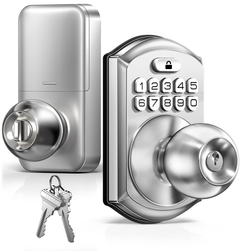 TE003 Keyless Entry Keypad Door Lock with Handle, Electronic Digital Smart Locks