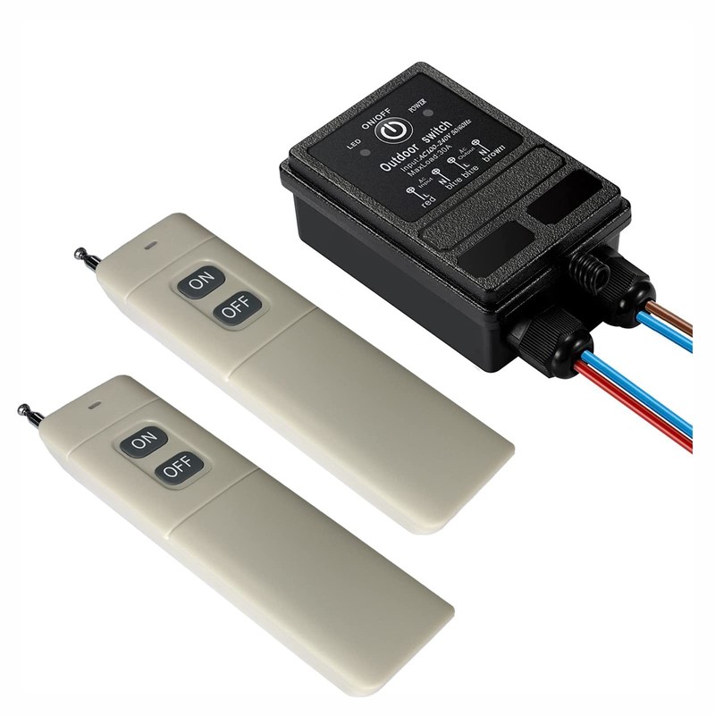 40A Remote Control Switch, AC110V-240V, IP65 Waterproof, 4900ft Range, RF, Light