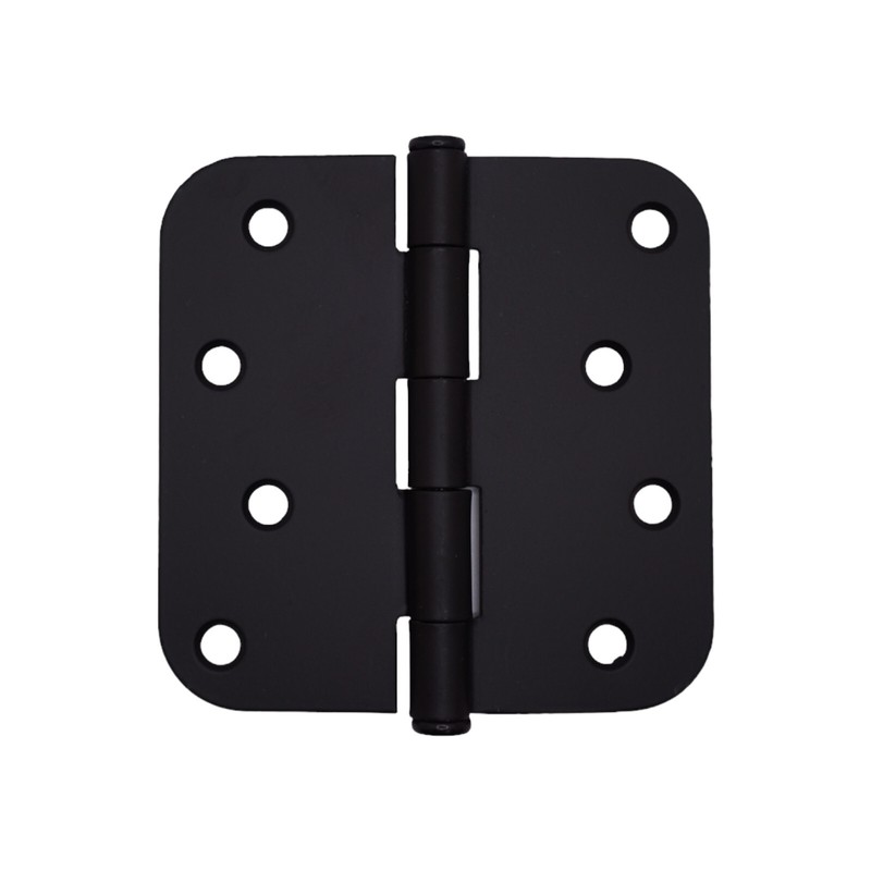 House Guard Hardware Matte Black 4″ 5/8″ Round Radius Door Hinges 4 inch